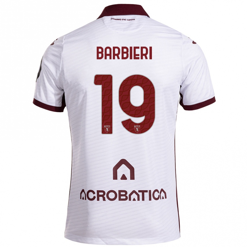 Femme Football Maillot Raffaella Barbieri #19 Blanc Marron Tenues Extérieur 2024/25