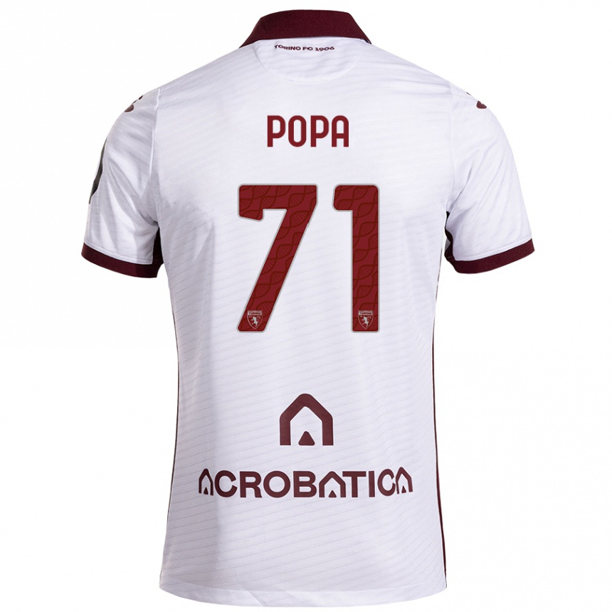 Femme Football Maillot Mihai Popa #71 Blanc Marron Tenues Extérieur 2024/25