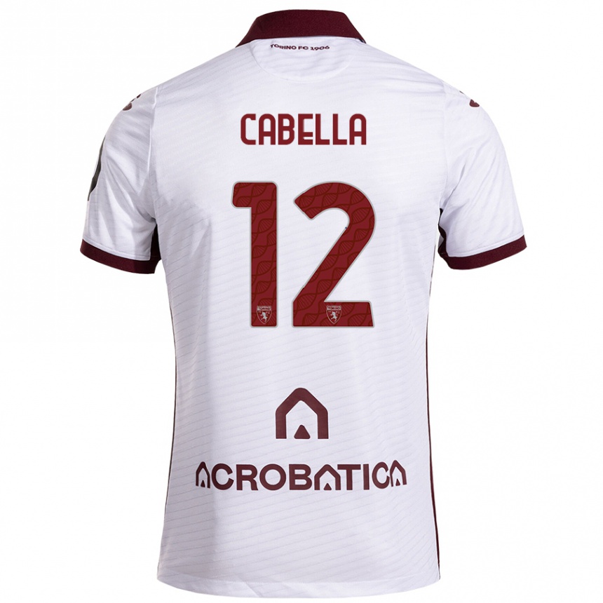 Femme Football Maillot Matteo Cabella #12 Blanc Marron Tenues Extérieur 2024/25