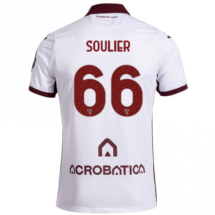 Femme Football Maillot Evan Soulier #66 Blanc Marron Tenues Extérieur 2024/25