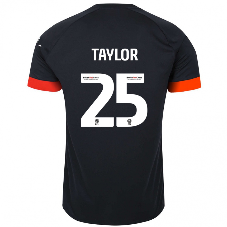 Femme Football Maillot Joe Taylor #25 Noir Orange Tenues Extérieur 2024/25