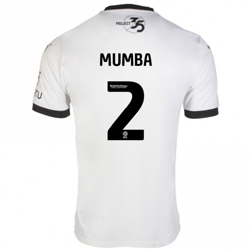 Femme Football Maillot Bali Mumba #2 Blanc Noir Tenues Extérieur 2024/25