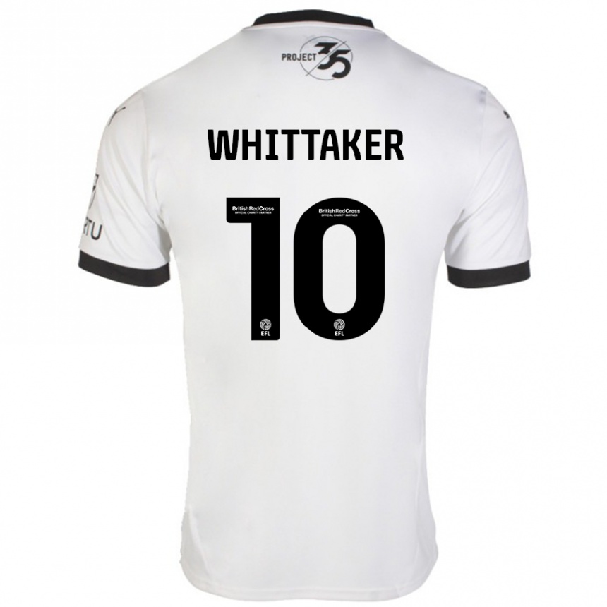 Femme Football Maillot Morgan Whittaker #10 Blanc Noir Tenues Extérieur 2024/25