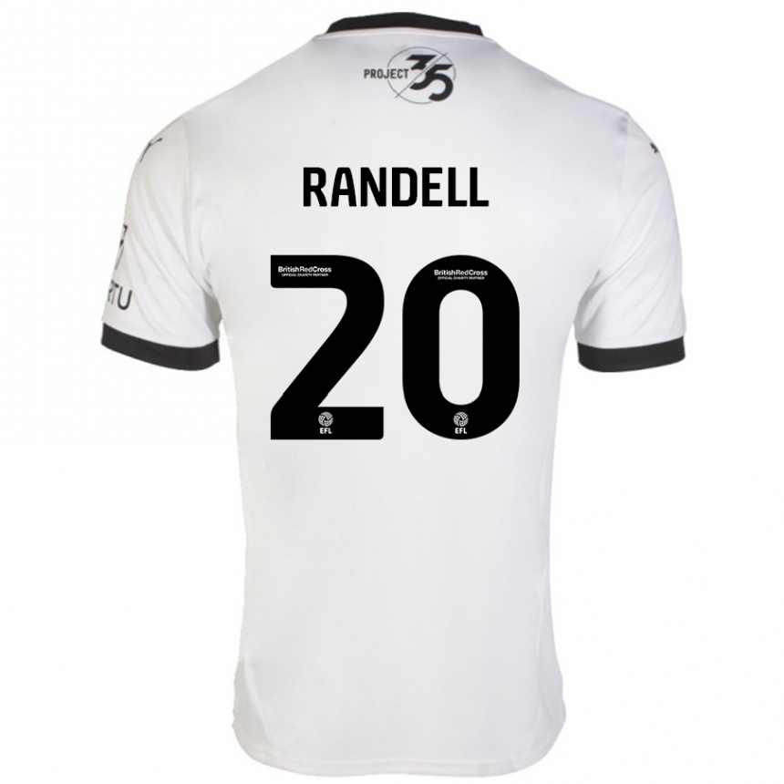 Femme Football Maillot Adam Randell #20 Blanc Noir Tenues Extérieur 2024/25