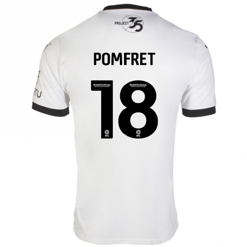 Femme Football Maillot Taya Pomfret #18 Blanc Noir Tenues Extérieur 2024/25