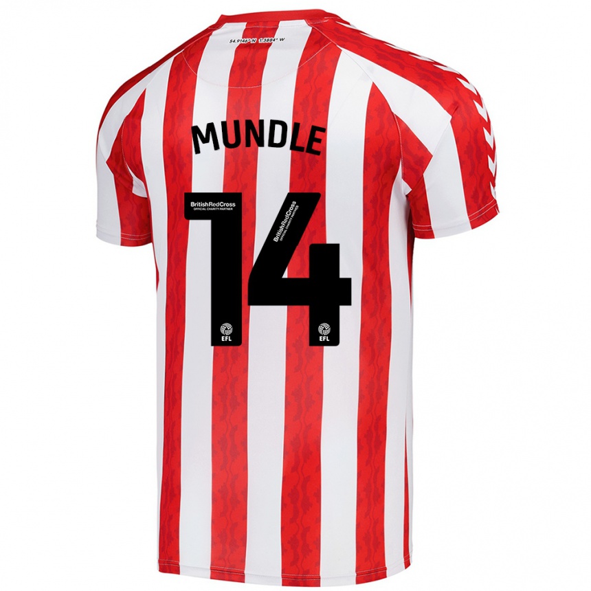 Enfant Football Maillot Romaine Mundle #14 Rouge Blanc Tenues Domicile 2024/25