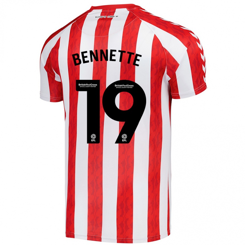 Enfant Football Maillot Jewison Bennette #19 Rouge Blanc Tenues Domicile 2024/25