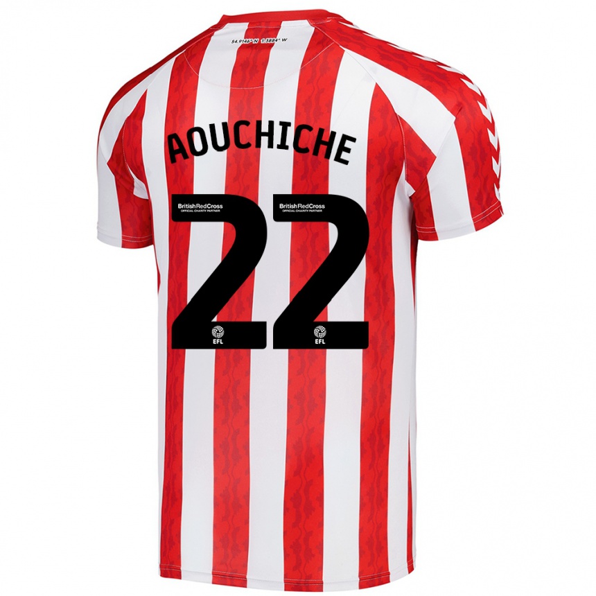 Enfant Football Maillot Adil Aouchiche #22 Rouge Blanc Tenues Domicile 2024/25