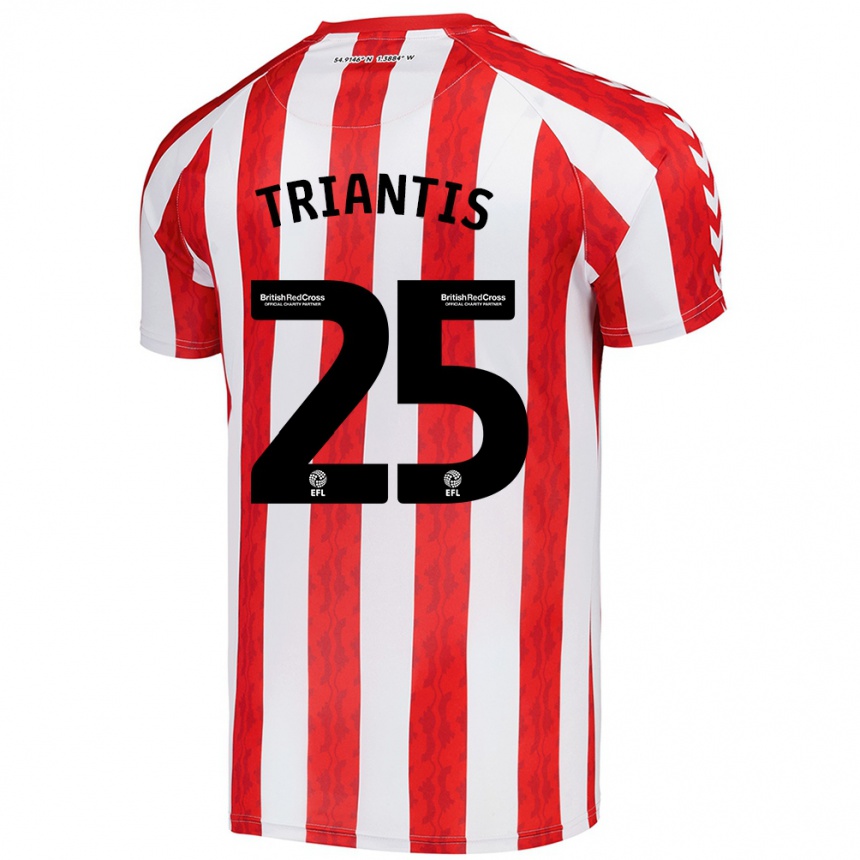 Enfant Football Maillot Nectarios Triantis #25 Rouge Blanc Tenues Domicile 2024/25