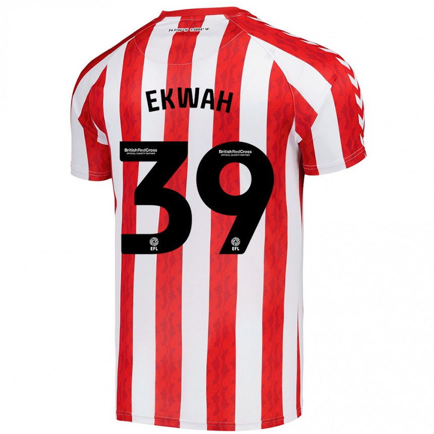 Enfant Football Maillot Pierre Ekwah #39 Rouge Blanc Tenues Domicile 2024/25