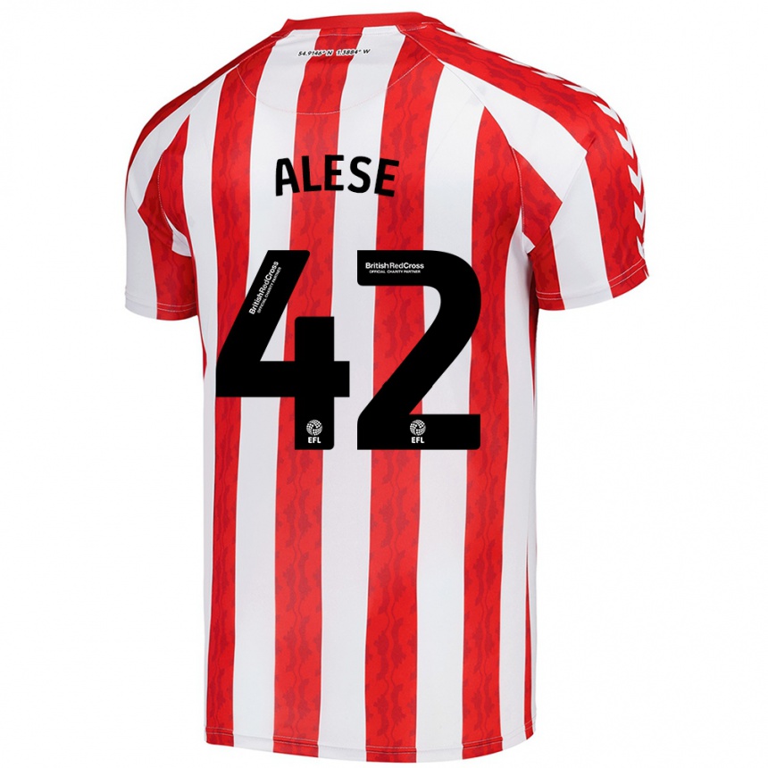 Enfant Football Maillot Aji Alese #42 Rouge Blanc Tenues Domicile 2024/25