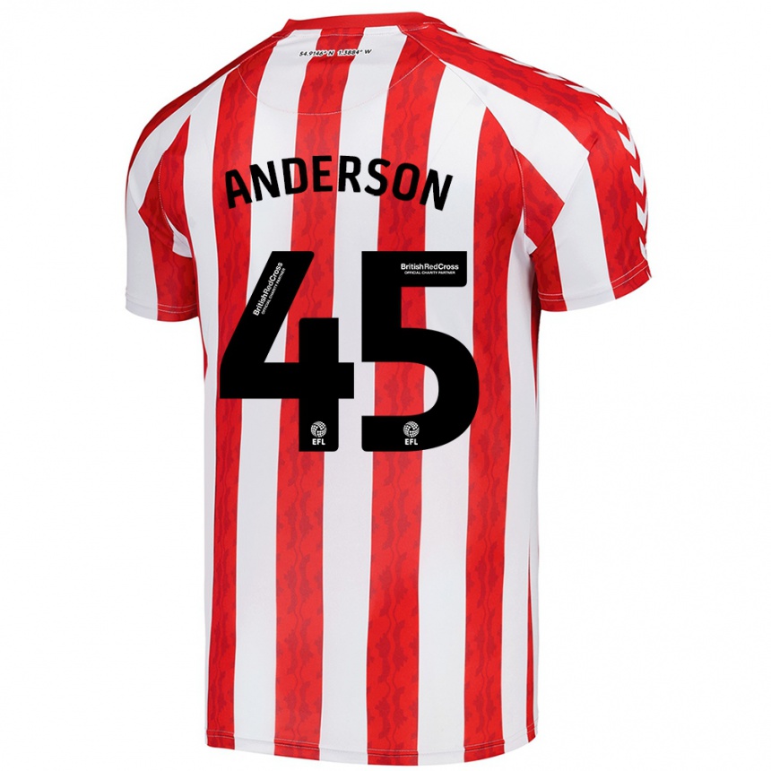 Enfant Football Maillot Joe Anderson #45 Rouge Blanc Tenues Domicile 2024/25