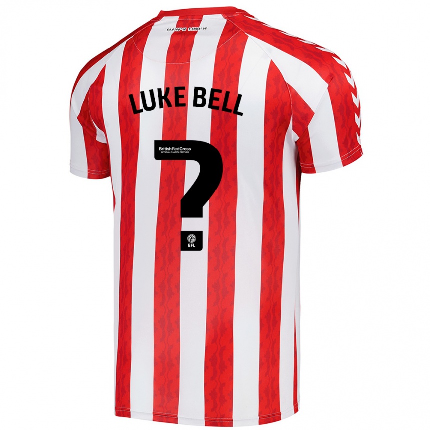 Enfant Football Maillot Luke Bell #0 Rouge Blanc Tenues Domicile 2024/25