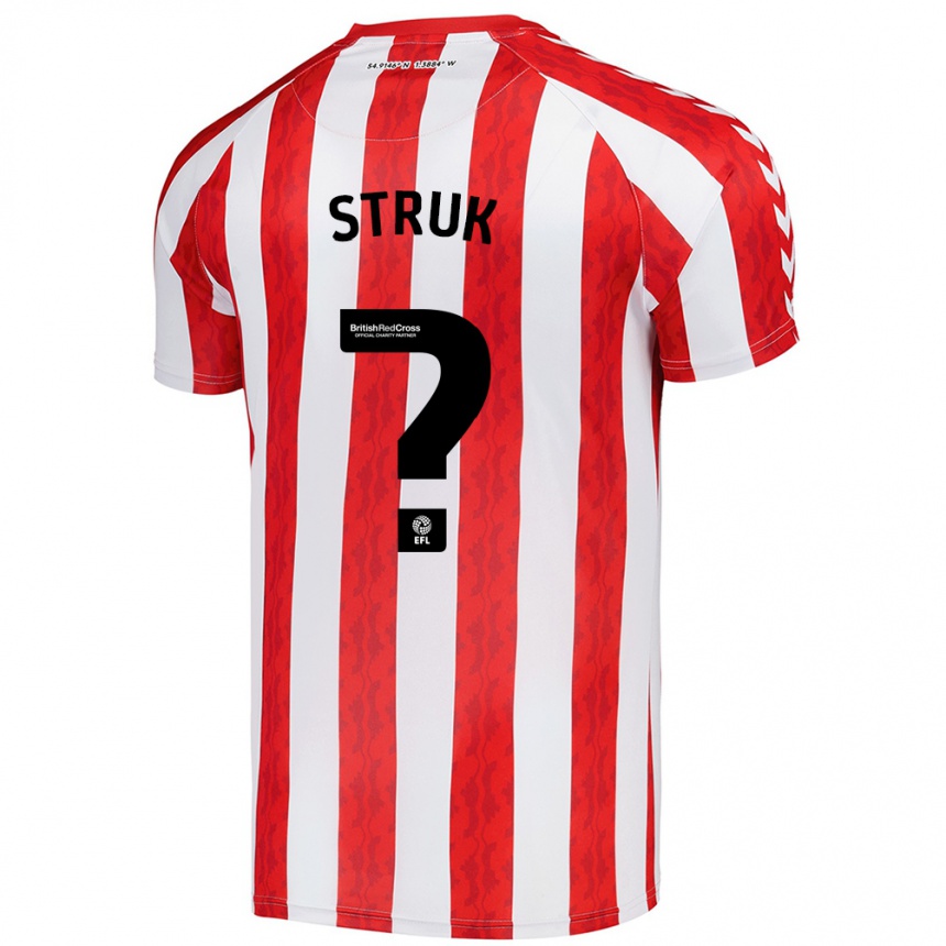 Enfant Football Maillot Ivan Struk #0 Rouge Blanc Tenues Domicile 2024/25