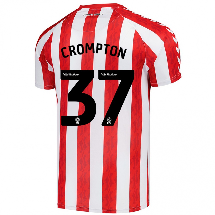 Enfant Football Maillot Ben Crompton #37 Rouge Blanc Tenues Domicile 2024/25