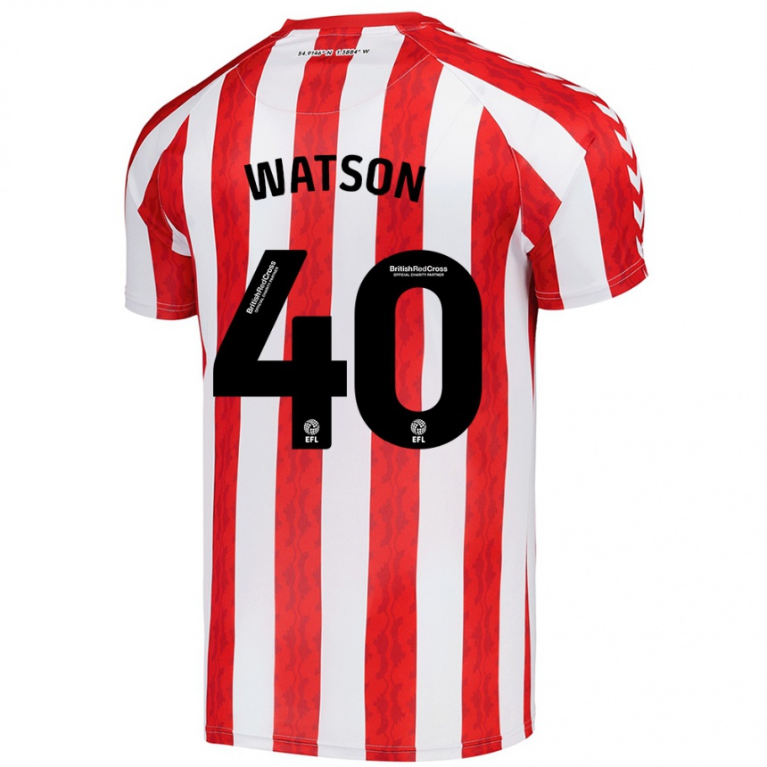 Enfant Football Maillot Tom Watson #40 Rouge Blanc Tenues Domicile 2024/25