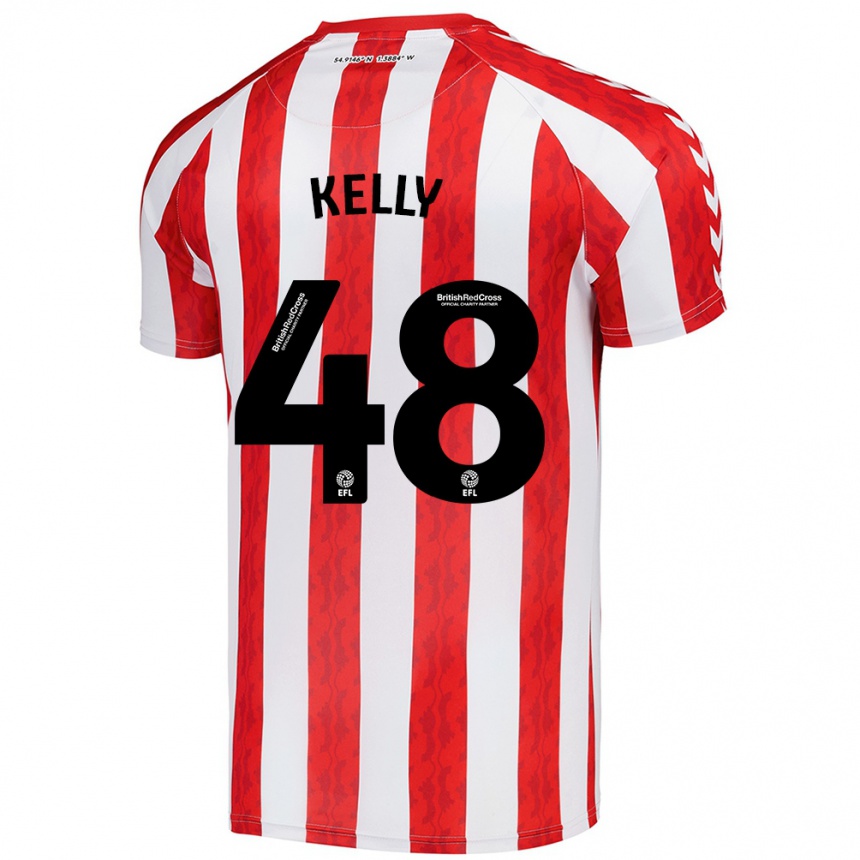 Enfant Football Maillot Caden Kelly #48 Rouge Blanc Tenues Domicile 2024/25