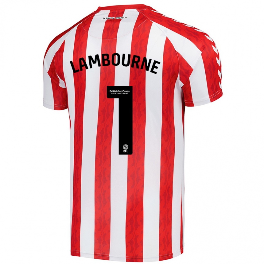 Enfant Football Maillot Demi Lambourne #1 Rouge Blanc Tenues Domicile 2024/25