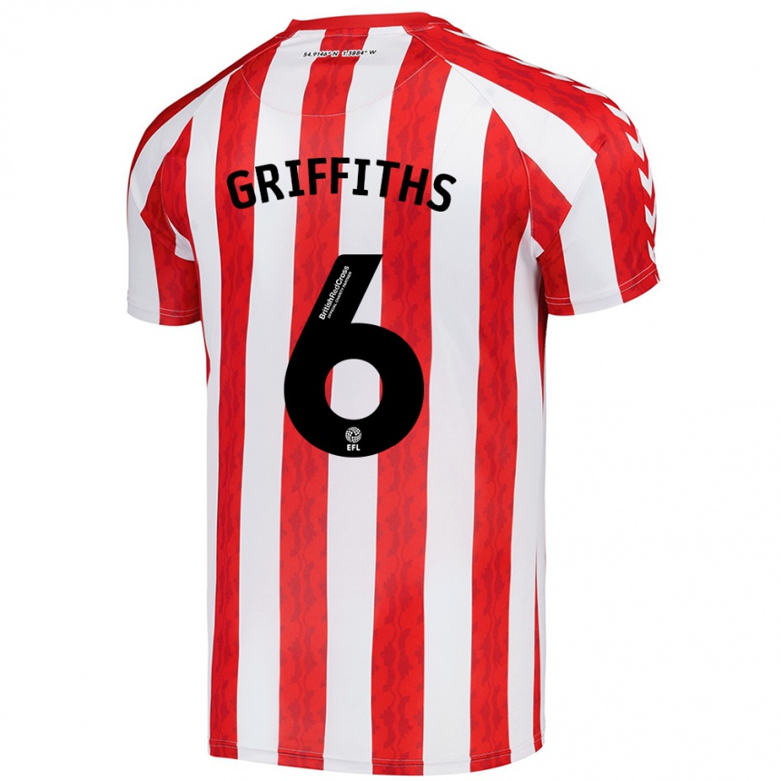 Enfant Football Maillot Louise Griffiths #6 Rouge Blanc Tenues Domicile 2024/25