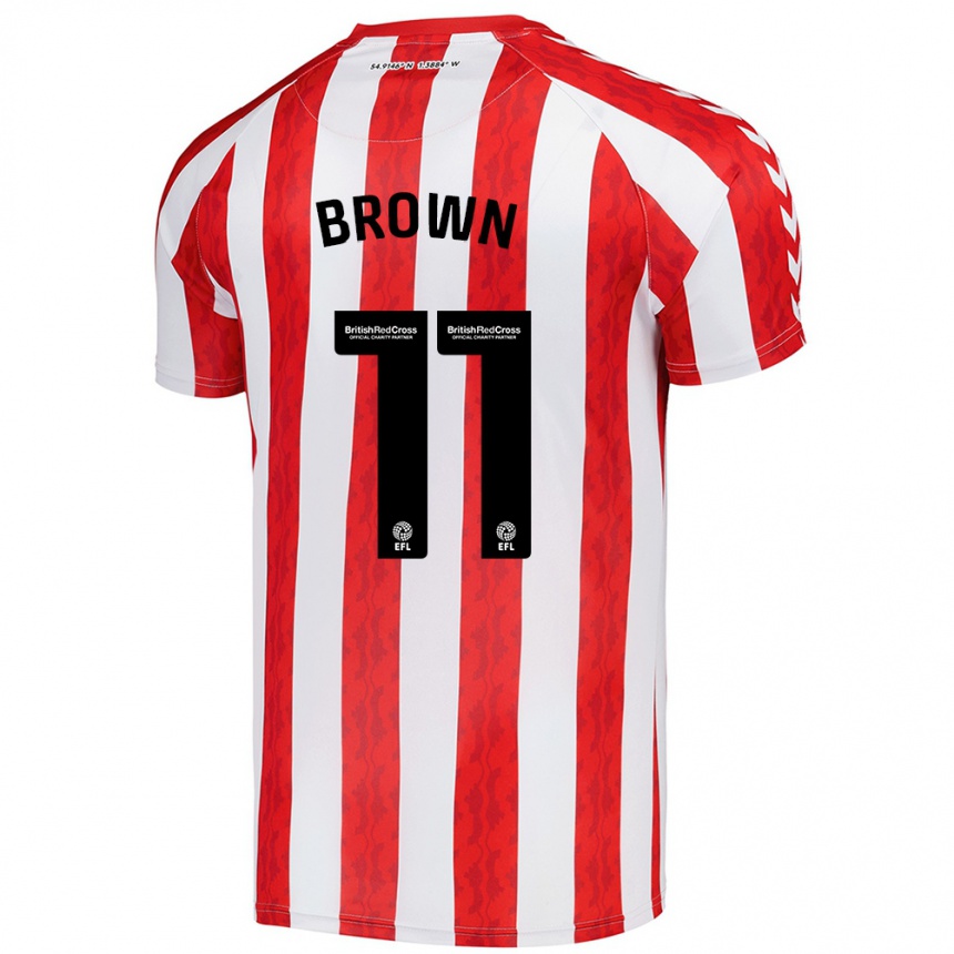 Enfant Football Maillot Jessica Brown #11 Rouge Blanc Tenues Domicile 2024/25