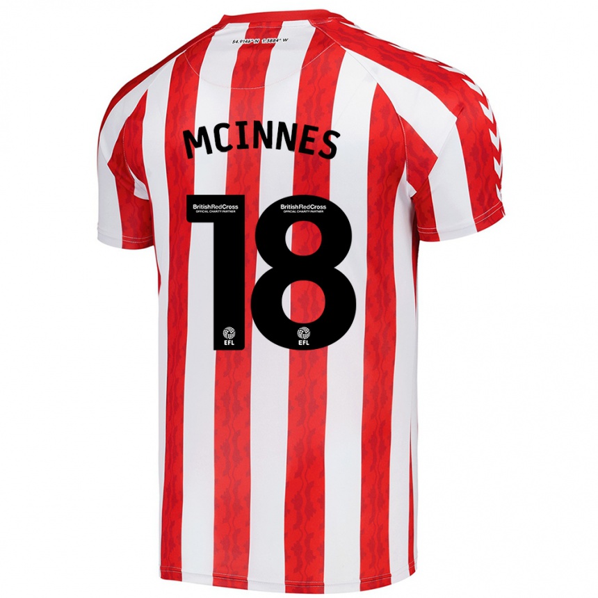 Enfant Football Maillot Libby Mcinnes #18 Rouge Blanc Tenues Domicile 2024/25