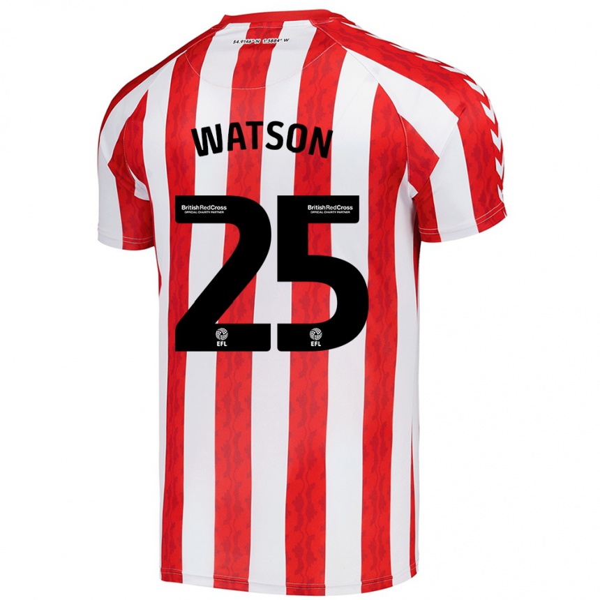 Enfant Football Maillot Katy Watson #25 Rouge Blanc Tenues Domicile 2024/25