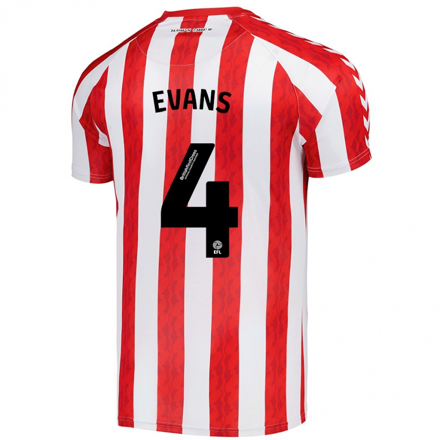 Enfant Football Maillot Corry Evans #4 Rouge Blanc Tenues Domicile 2024/25