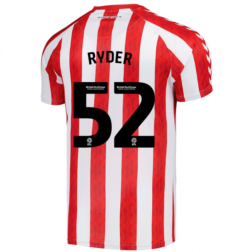 Enfant Football Maillot Joe Ryder #52 Rouge Blanc Tenues Domicile 2024/25