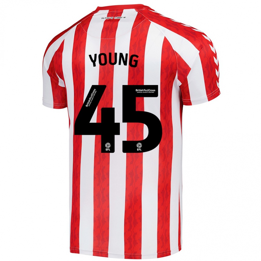 Enfant Football Maillot Matthew Young #45 Rouge Blanc Tenues Domicile 2024/25