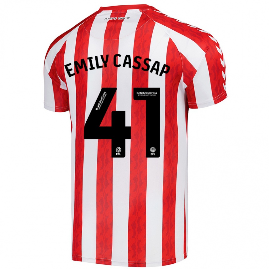 Enfant Football Maillot Emily Cassap #41 Rouge Blanc Tenues Domicile 2024/25