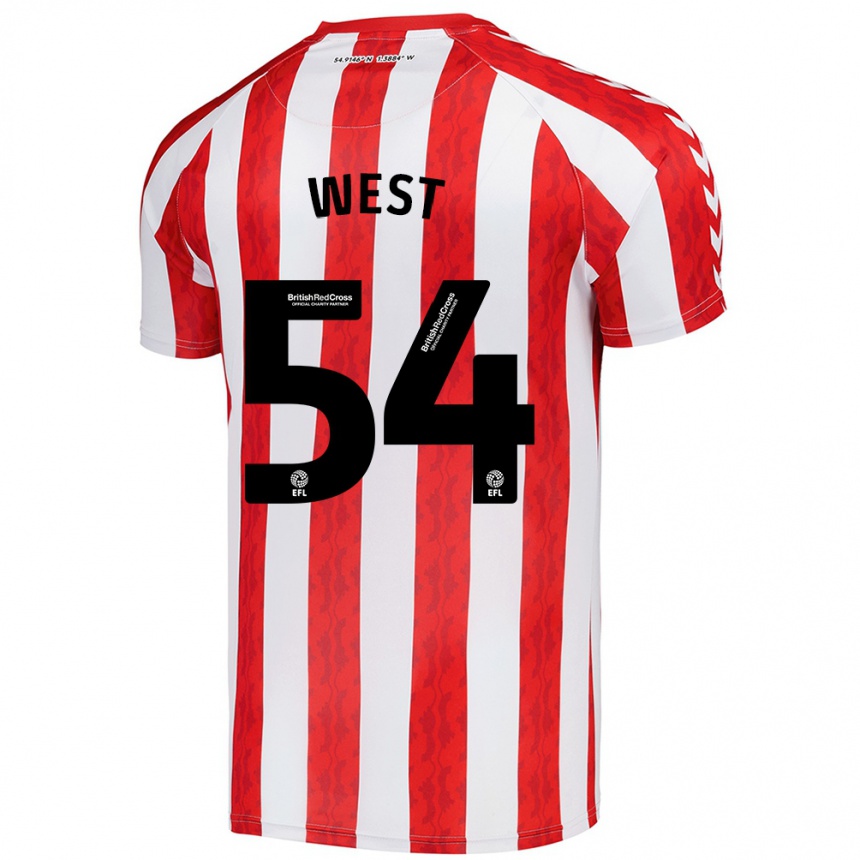 Enfant Football Maillot Ella West #54 Rouge Blanc Tenues Domicile 2024/25