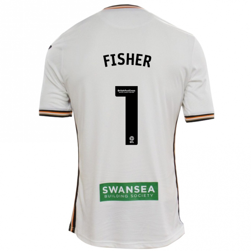 Enfant Football Maillot Andy Fisher #1 Blanc Tenues Domicile 2024/25