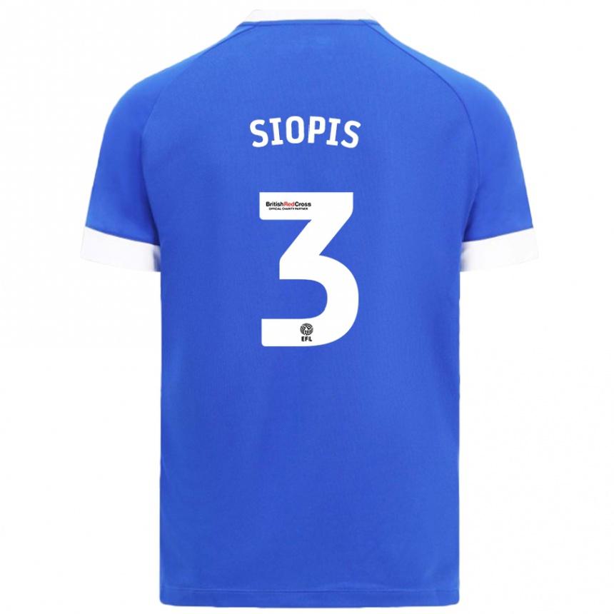 Enfant Football Maillot Manolis Siopis #3 Bleu Ciel Tenues Domicile 2024/25