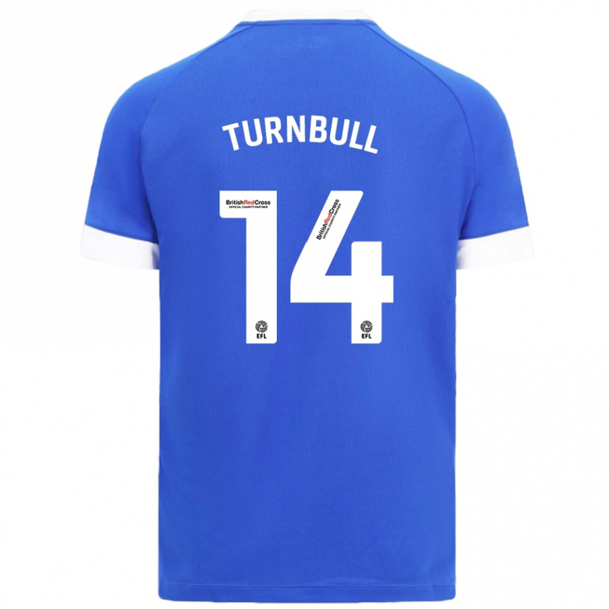 Enfant Football Maillot David Turnbull #14 Bleu Ciel Tenues Domicile 2024/25