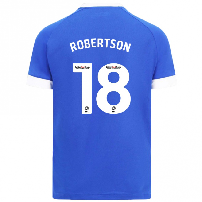 Enfant Football Maillot Alex Robertson #18 Bleu Ciel Tenues Domicile 2024/25