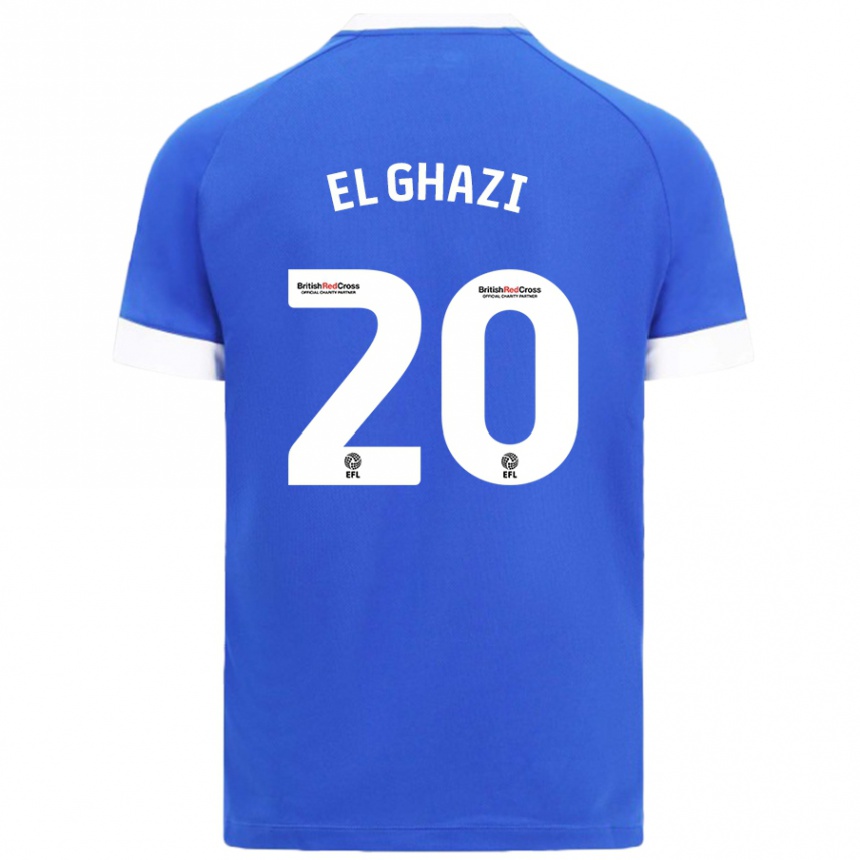 Enfant Football Maillot Anwar El Ghazi #20 Bleu Ciel Tenues Domicile 2024/25