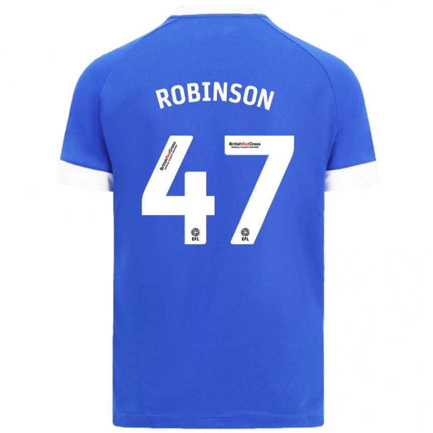 Enfant Football Maillot Callum Robinson #47 Bleu Ciel Tenues Domicile 2024/25