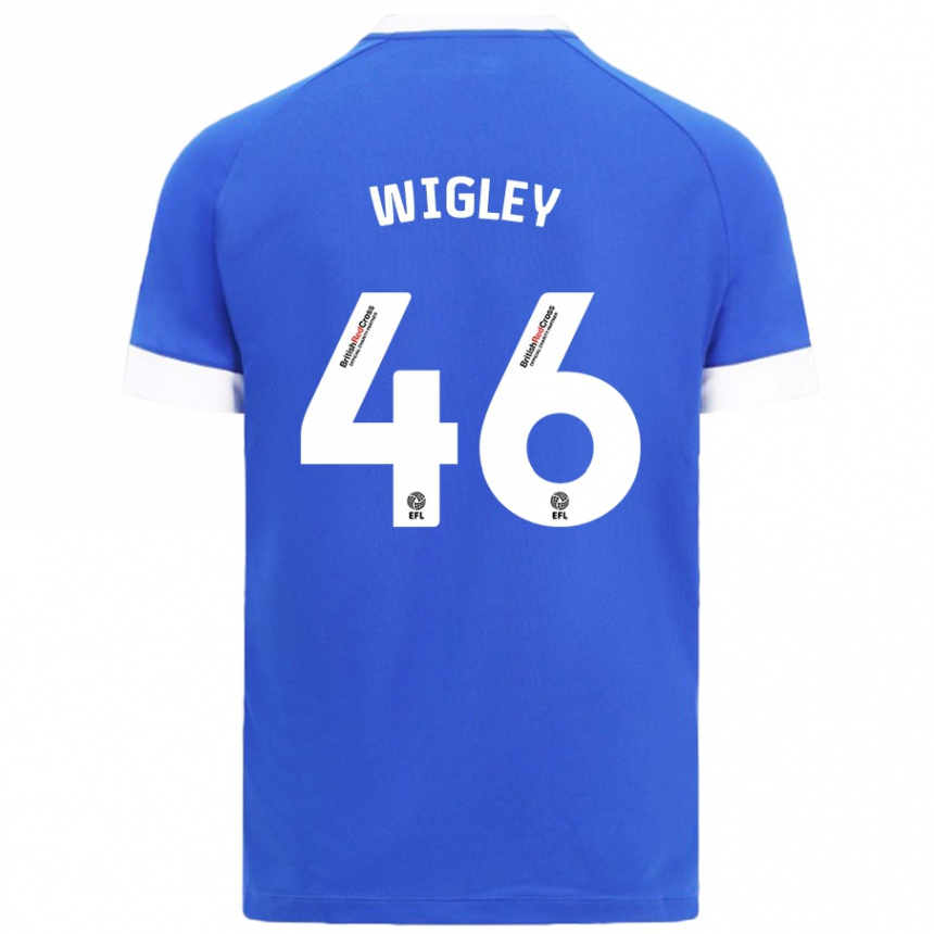 Enfant Football Maillot Morgan Wigley #46 Bleu Ciel Tenues Domicile 2024/25