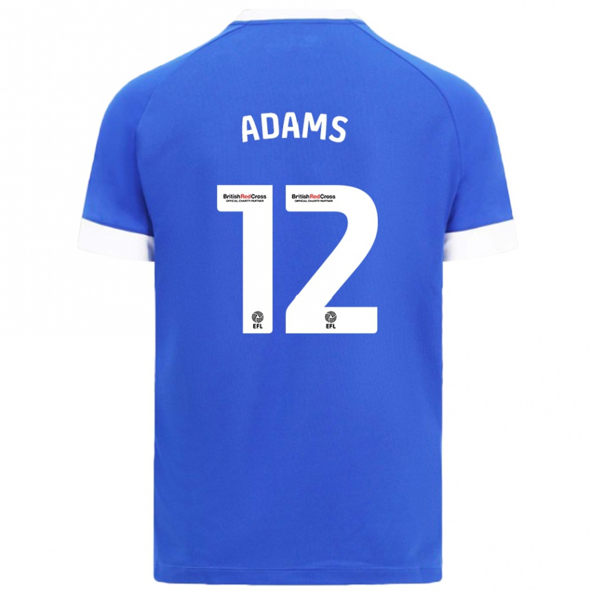 Enfant Football Maillot Kelly Adams #12 Bleu Ciel Tenues Domicile 2024/25