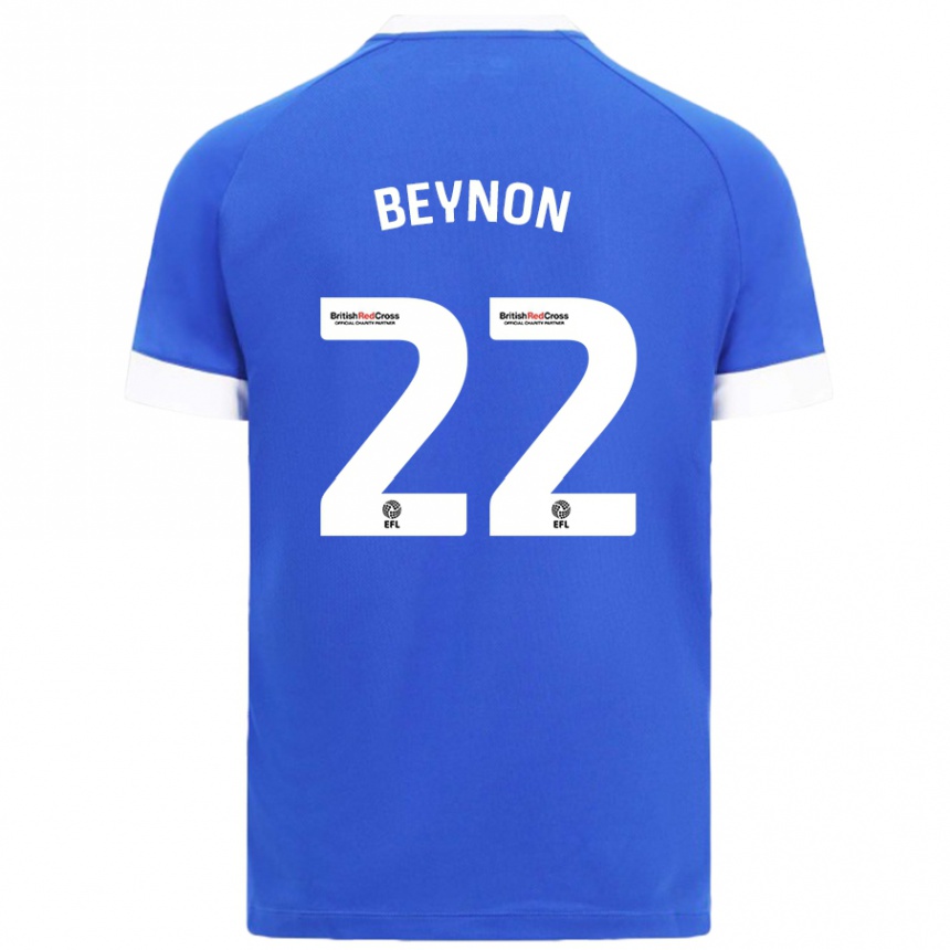 Enfant Football Maillot Emma Beynon #22 Bleu Ciel Tenues Domicile 2024/25