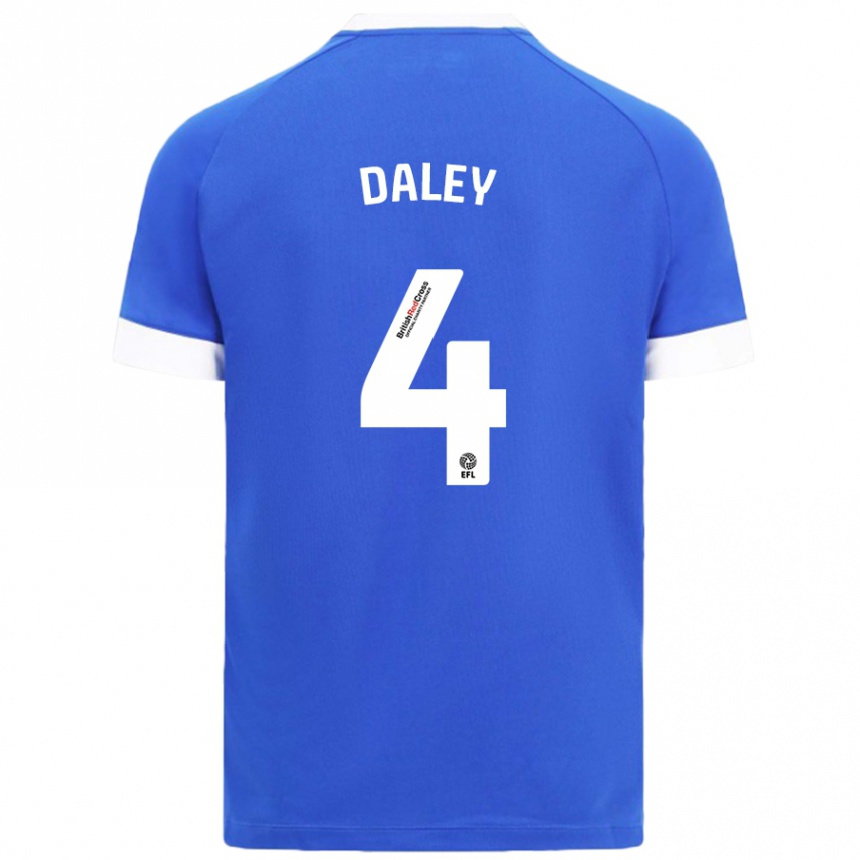 Enfant Football Maillot Hannah Daley #4 Bleu Ciel Tenues Domicile 2024/25