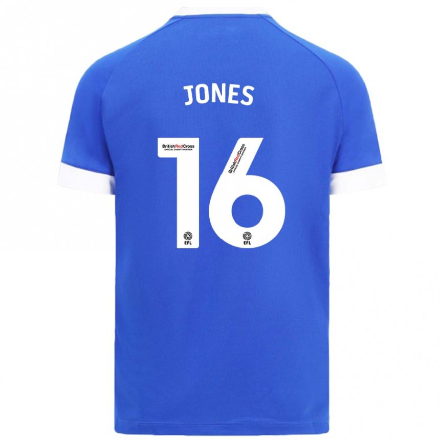 Enfant Football Maillot Ellie Jones #16 Bleu Ciel Tenues Domicile 2024/25