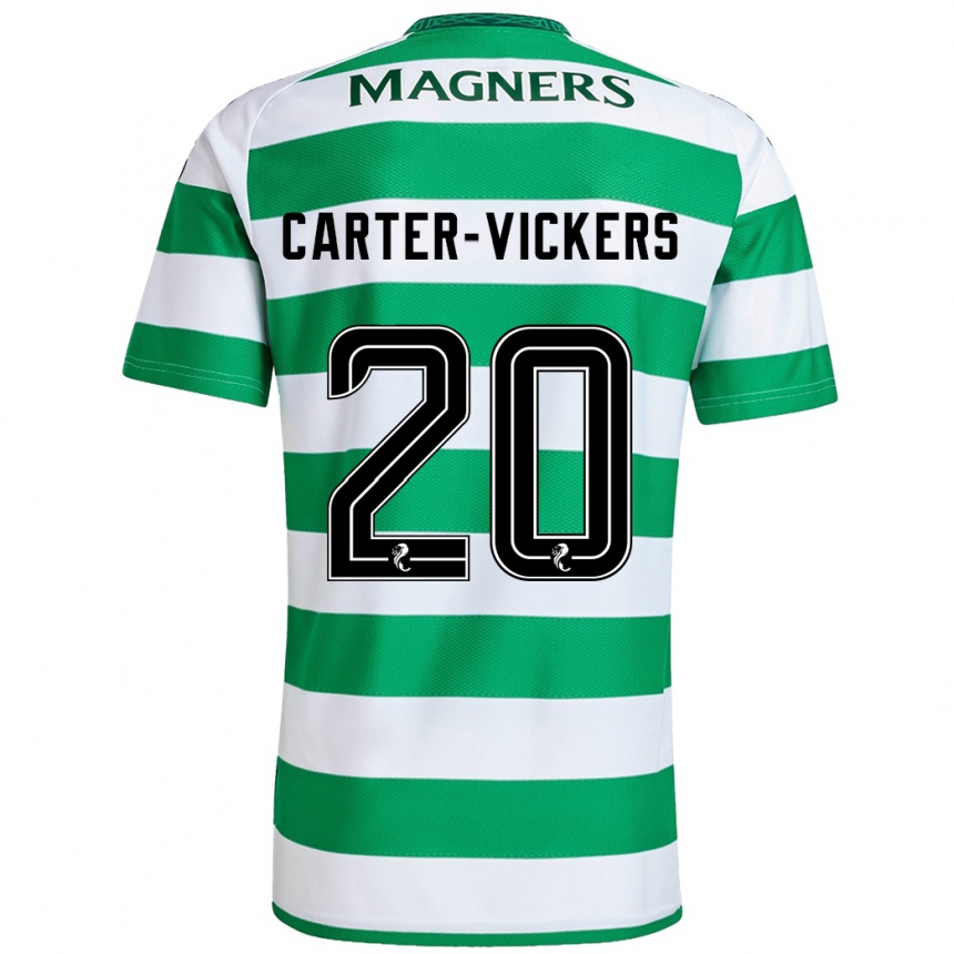 Enfant Football Maillot Cameron Carter-Vickers #20 Vert Blanc Tenues Domicile 2024/25