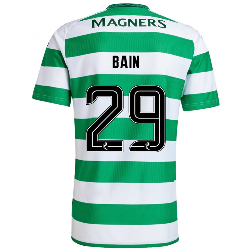 Enfant Football Maillot Scott Bain #29 Vert Blanc Tenues Domicile 2024/25