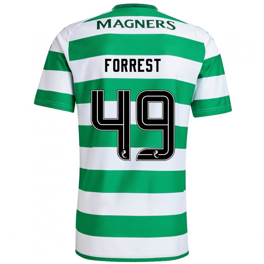 Enfant Football Maillot James Forrest #49 Vert Blanc Tenues Domicile 2024/25