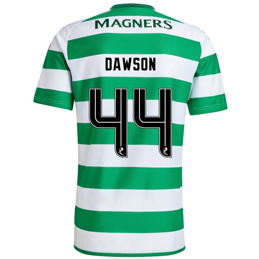 Enfant Football Maillot Joey Dawson #44 Vert Blanc Tenues Domicile 2024/25