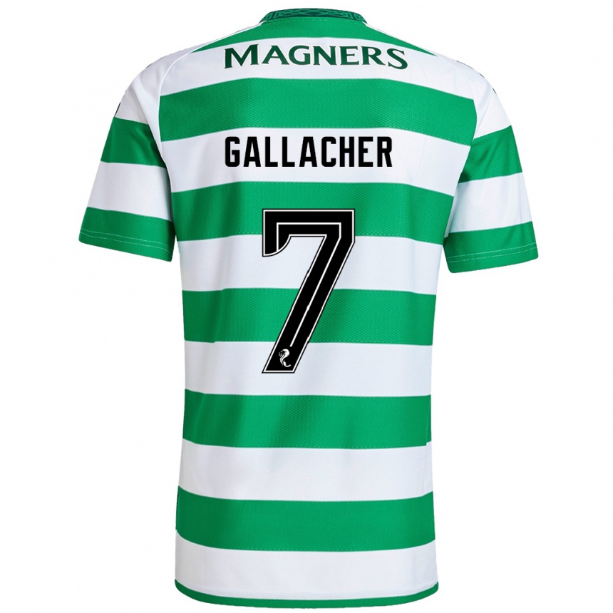 Enfant Football Maillot Amy Gallacher #7 Vert Blanc Tenues Domicile 2024/25