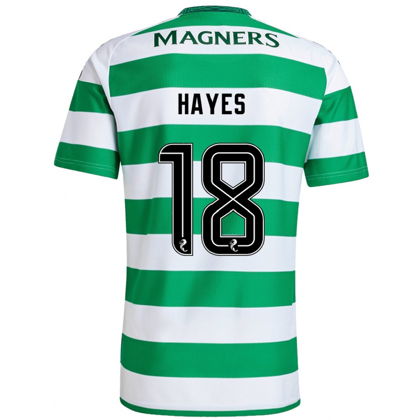 Enfant Football Maillot Caitlin Hayes #18 Vert Blanc Tenues Domicile 2024/25