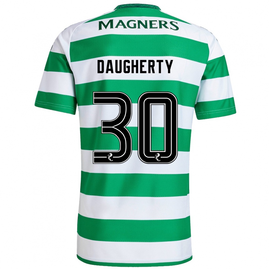 Enfant Football Maillot Kelsey Daugherty #30 Vert Blanc Tenues Domicile 2024/25