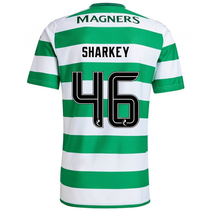 Enfant Football Maillot Amy Sharkey #46 Vert Blanc Tenues Domicile 2024/25